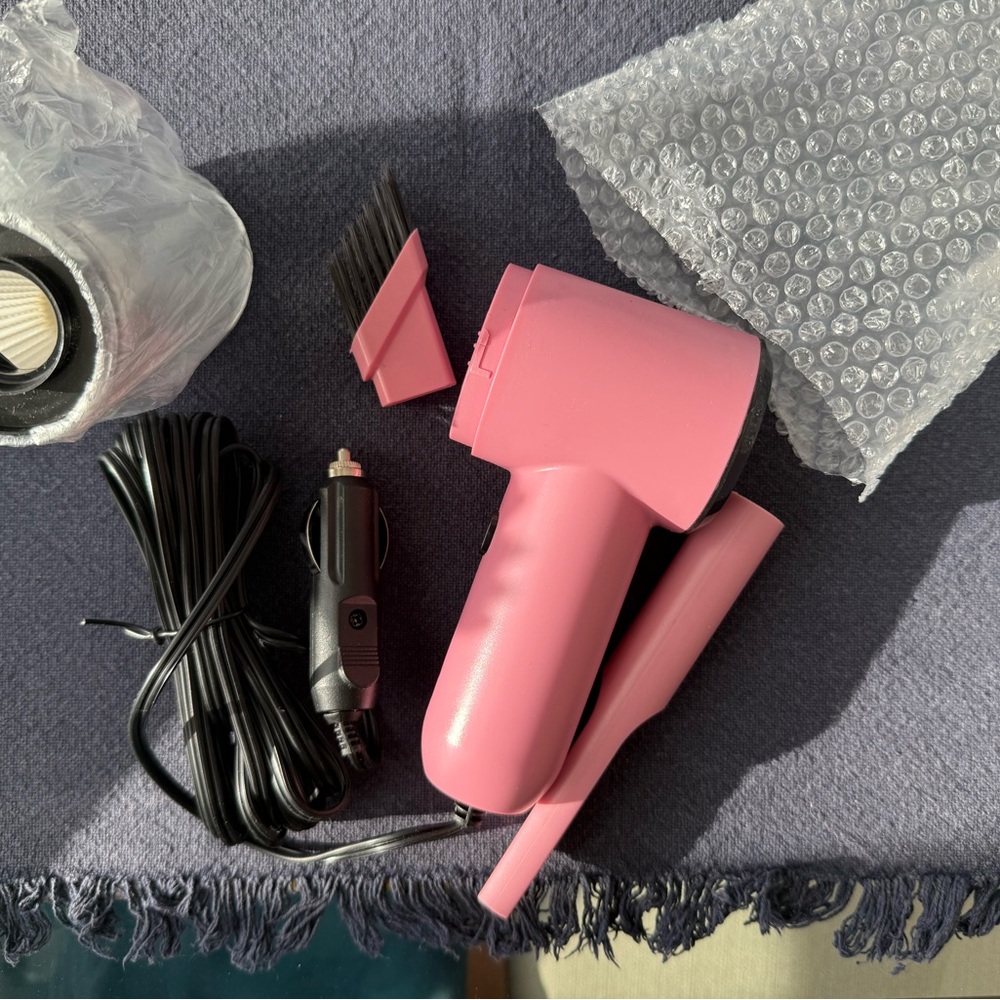 Pink Mini Car Vacuum